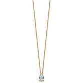 14k 2 1/2 carat Lab Grown Diamond VS+ F+ Pear Complete 18 inch Four Prong Pendant Necklace